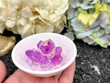 Mini Fuchsia Crystal Ring Dish