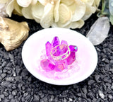 Mini Fuchsia Crystal Ring Dish