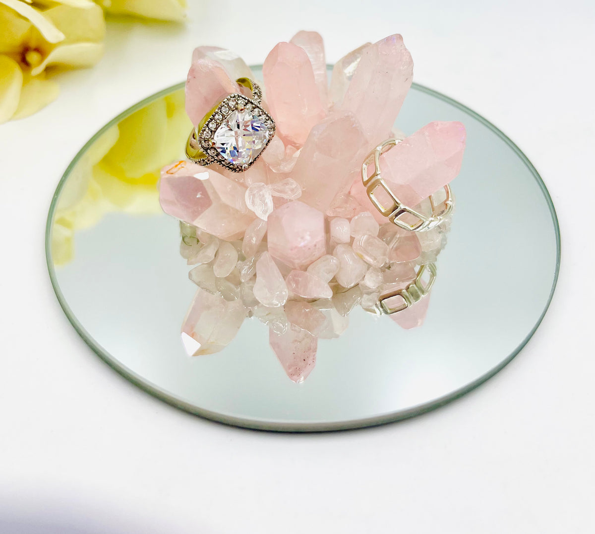 Rose quartz online ring holder