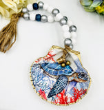 Seashell Blessing Beads, Crab and Sea Turtle