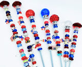 Patriotic Garden Stake in Red White and Blue