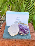 Rose Quartz and Amethyst Business Card Holder
