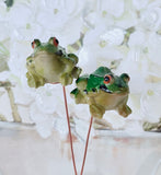 Frog on Copper Wire Plant Stake
