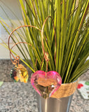 Glass Heart Copper Wire Plant Stake