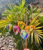 Glass Heart Copper Wire Plant Stake