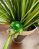 Frog on Copper Wire Plant Stake