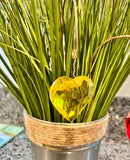 Glass Heart Copper Wire Plant Stake