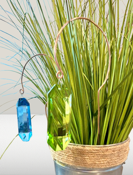 Glass Hexagon Copper Wire Plant Stake