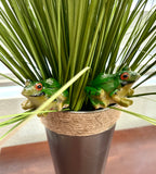 Frog on Copper Wire Plant Stake