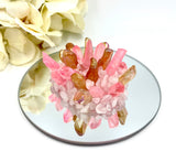 Pink and Amber Quartz Crystal Ring Holder